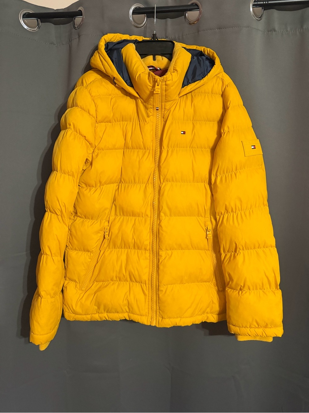 Tommy Hilfiger Kids Bright Yellow Hooded Puffer Jacket